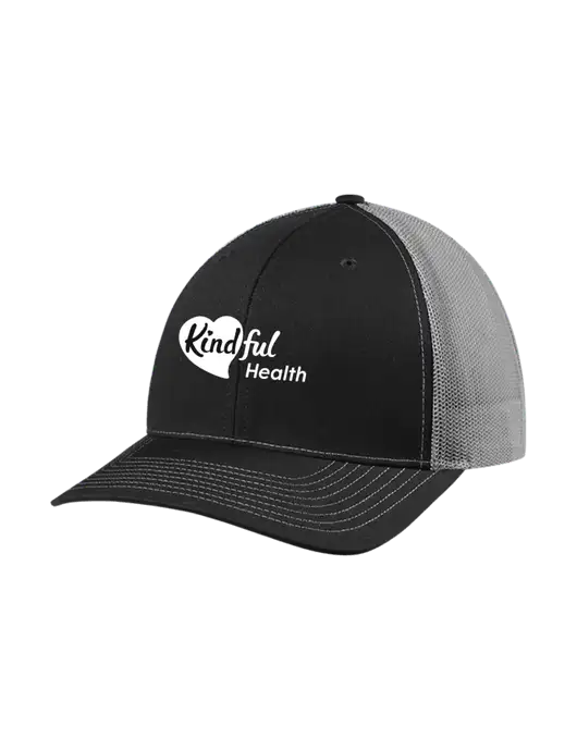 Richardson Adjustable Snapback Original 112 Trucker Cap Black w/Charcoal Mesh w/Kindful Health Logo