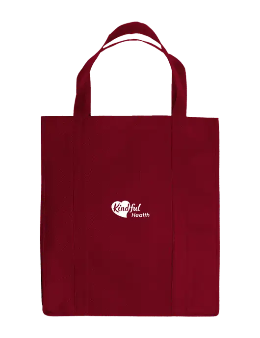 Eco Reusable Jumbo Maroon Shopping Bag w/Kindful Health Logo