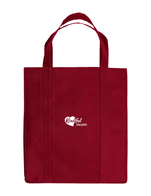 Eco Reusable Jumbo Maroon Shopping Bag w/Kindful Health Logo