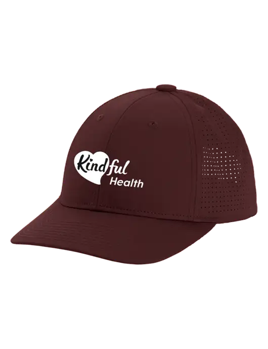 Pro-Cut Structured Snapback with Pinhole Mesh Maroon Cap w/Kindful Health Logo