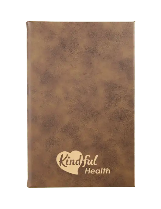 Rustic Leatherette 5.25 x 8.25 Journal w/Kindful Health Logo