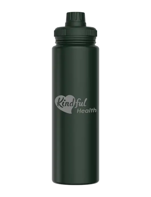 Liquid Life Dark Green Sport Bottle w/Kindful Health Logo