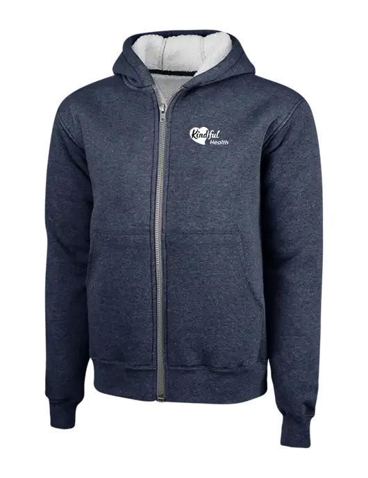 Cornerstone Navy Heavyweight Sherpa Lined Hooded Fleece Jacket w/Kindful Health Logo