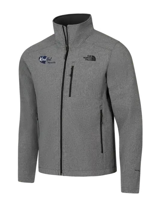 North Face Light Grey Heather Apex Barrier Soft Shell Jacket w/Kindful Health Logo