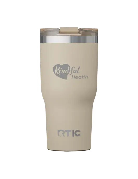 RTIC Essential 30 oz Tan Tumbler w/Kindful Health Logo