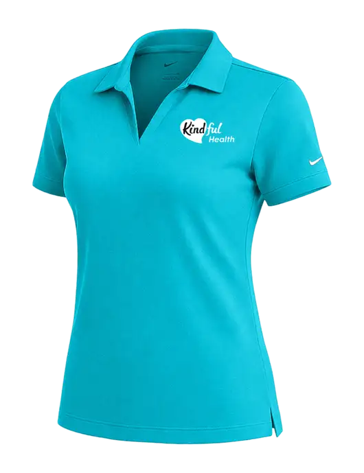 NIKE Sapphire Blue Womens Dri-Fit Micro Pique Polo w/Kindful Health Logo