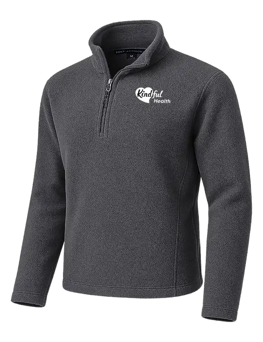 Dark Grey Fleece 1/4-Zip Pullover w/Kindful Health Logo