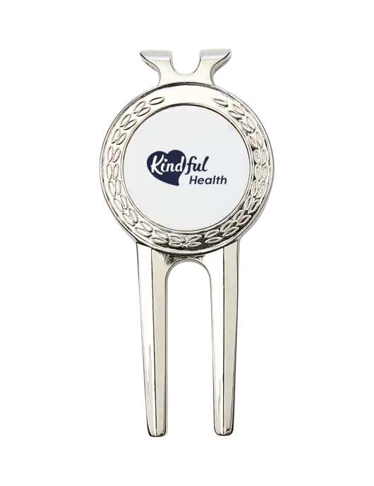 Silver Divot Tool, 1.5 x 3 w/Kindful Health Logo