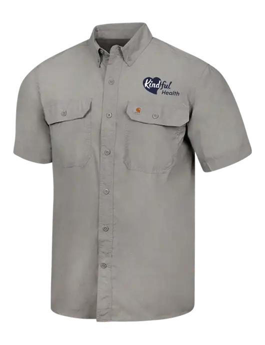 Carhartt Force Light Grey Solid Short Sleeve Shirt w/Kindful Health Logo