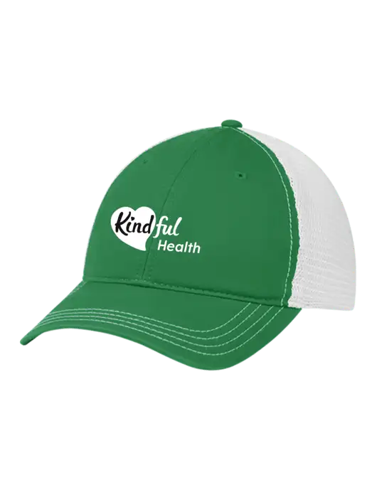 Richardson 111 Garment Washed Trucker Cap Kelly w/White Mesh w/Kindful Health Logo