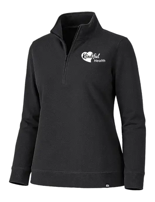 TravisMathew Womens Coveside Black 1/2 Zip w/Kindful Health Logo