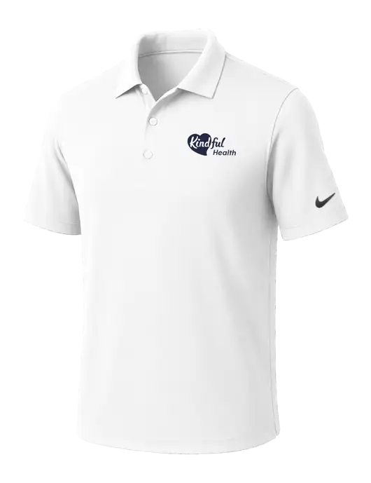 NIKE White Dri-Fit Micro Pique Polo w/Kindful Health Logo