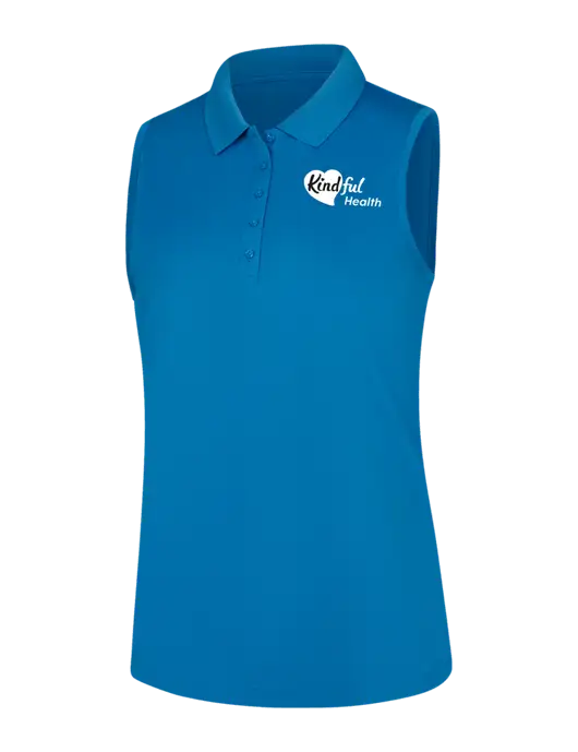 Womens Light Royal Dry Zone UV Micro-Mesh Sleeveless Polo w/Kindful Health Logo