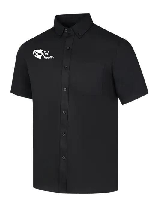 Short Sleeve Deep Black Superpro React Twill Shirt w/Kindful Health Logo