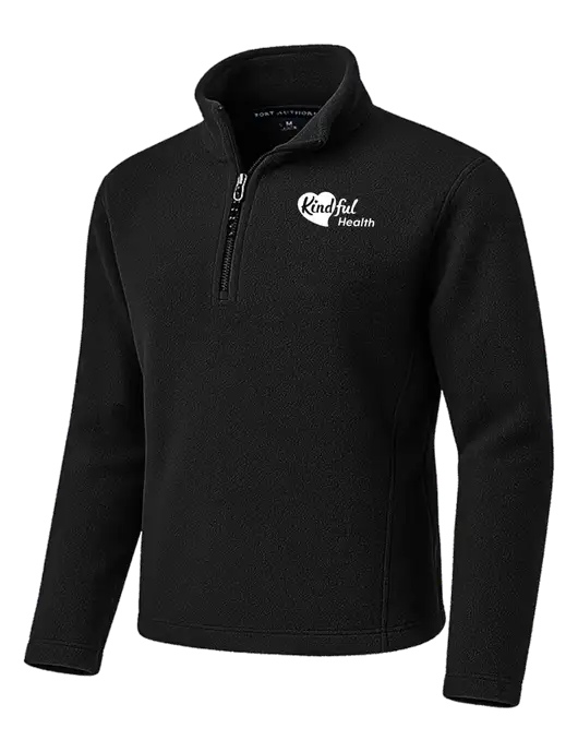 Black Fleece 1/4-Zip Pullover w/Kindful Health Logo