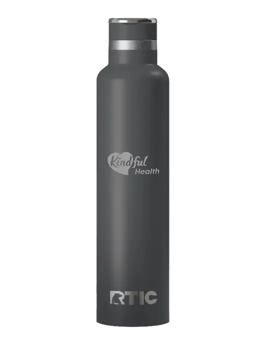 RTIC Journey 26 oz Charcoal Bottle w/Kindful Health Logo