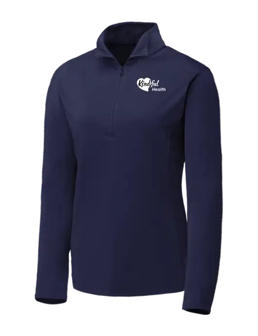 Navy Womens Posicharge Competitor ¼ Zip Pullover w/Kindful Health Logo