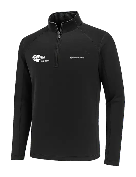 Vineyard Vines Black Sankaty Quarter-Zip Pullover
 w/Kindful Health Logo