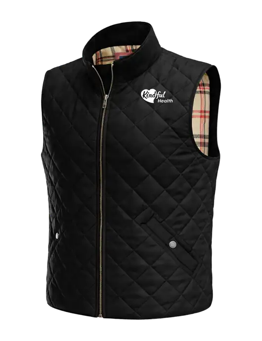 Brooks Brothers Black Quilted Vest w/Kindful Health Logo