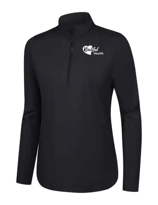  Womens Black C-FREE Double Knit 1/4-Zip w/Kindful Health Logo