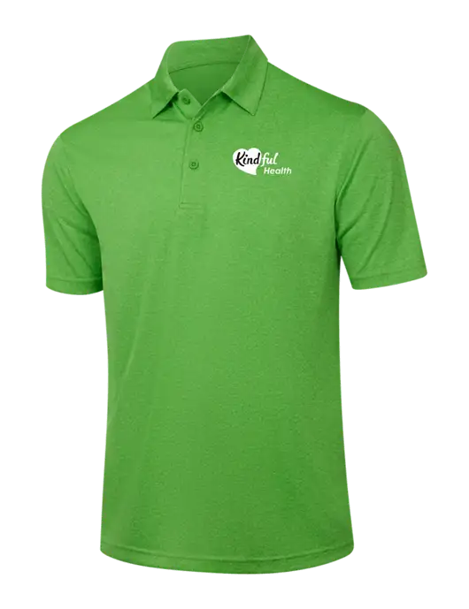 Kelly Green Heather Contender Polo w/Kindful Health Logo