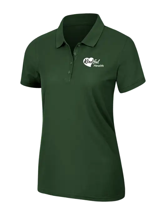 Dark Green Womens Core Classic Pique Polo w/Kindful Health Logo