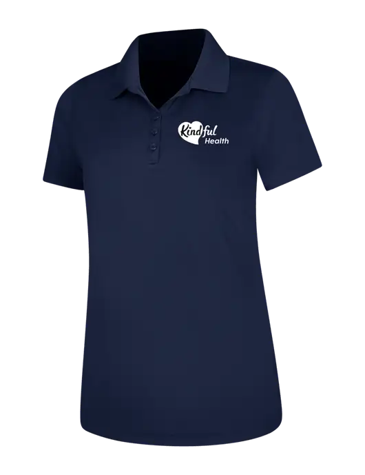 Dark Navy Womens Dry Zone UV Mesh Polo w/Kindful Health Logo