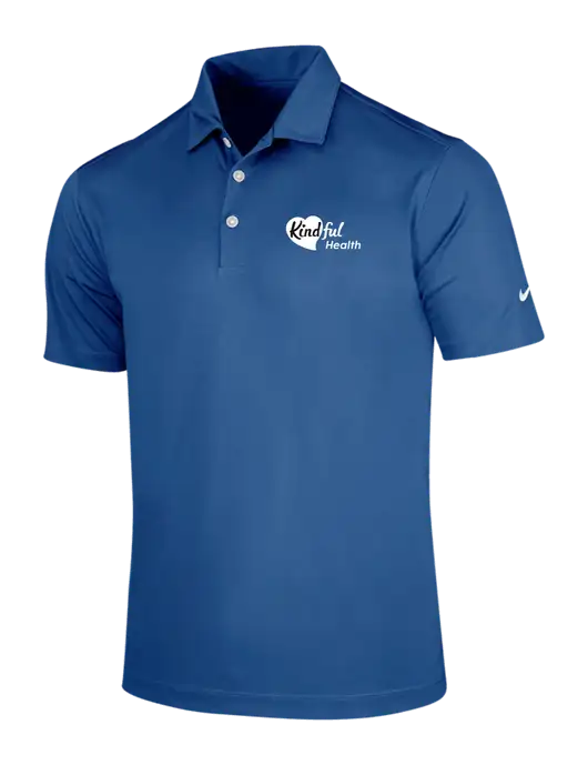 NIKE Dark Royal Dri-Fit Vertical Mesh Polo w/Kindful Health Logo