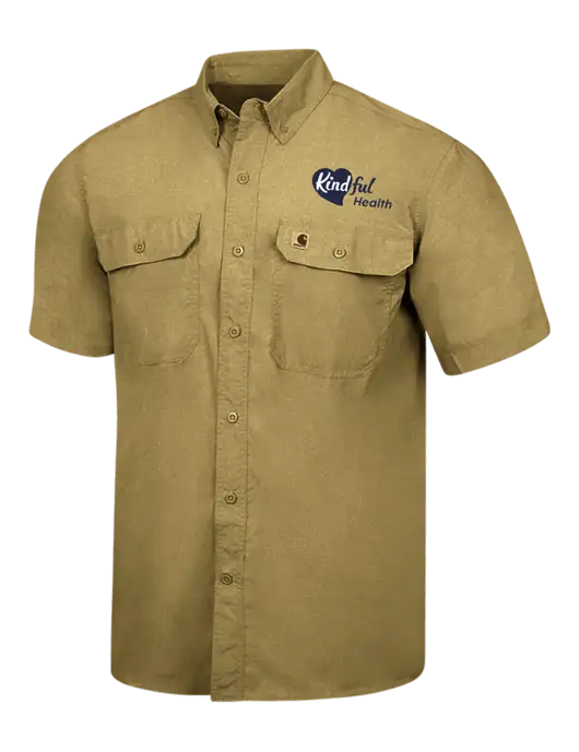 Carhartt Force Dark Tan Solid Short Sleeve Shirt w/Kindful Health Logo