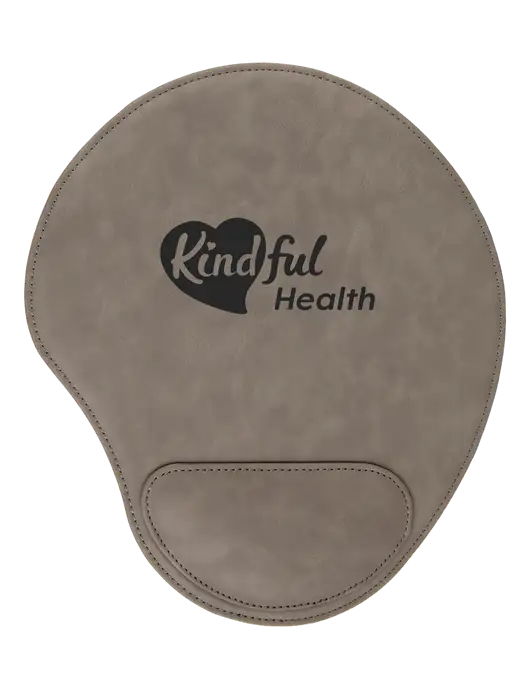 Gray Leatherette Mouse Pad w/Kindful Health Logo