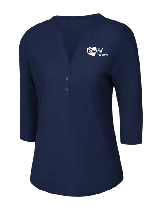OGIO Navy Jewel Henley w/Kindful Health Logo