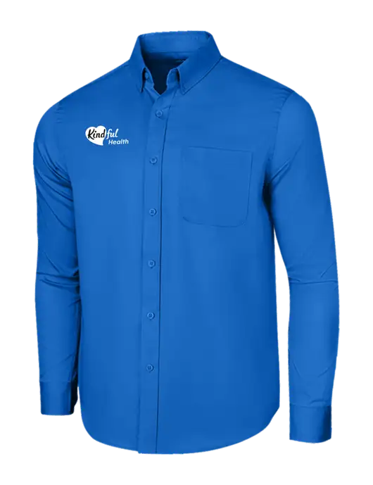 Long Sleeve Royal Blue Superpro React Twill Shirt w/Kindful Health Logo
