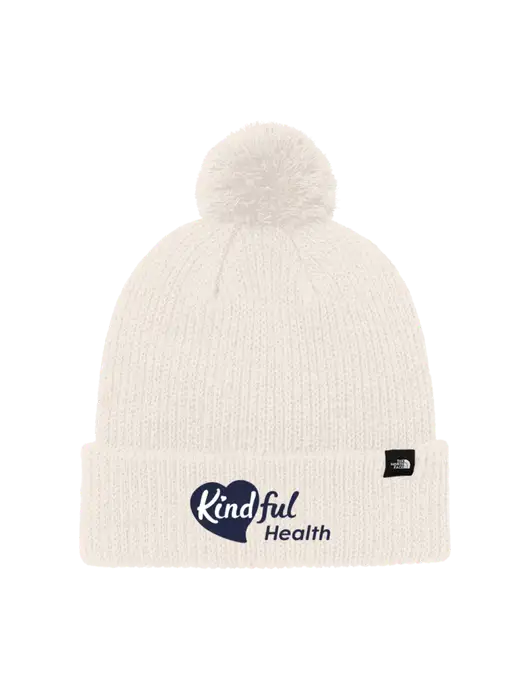 The North Face Ivory Pom Beanie w/Kindful Health Logo