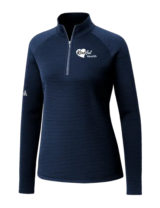 Adidas Womens Navy Spacer Quarter-Zip Pullover  w/Kindful Health Logo
