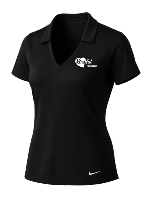 NIKE Black Womens Dri-Fit Vertical Mesh Polo w/Kindful Health Logo