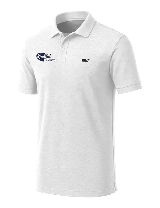 Vineyard Vines Edgartown White Pique Polo w/Kindful Health Logo