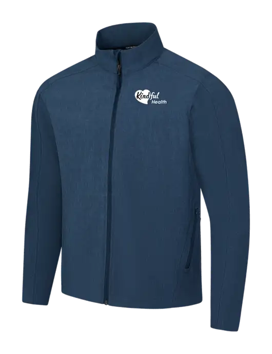 Navy Heather Core Soft Shell Jacket w/Kindful Health Logo
