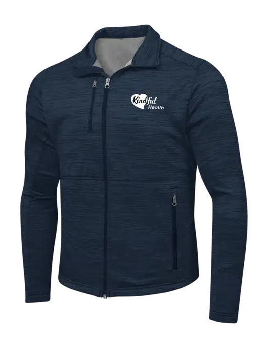 Navy Digi Stripe Fleece Jacket w/Kindful Health Logo