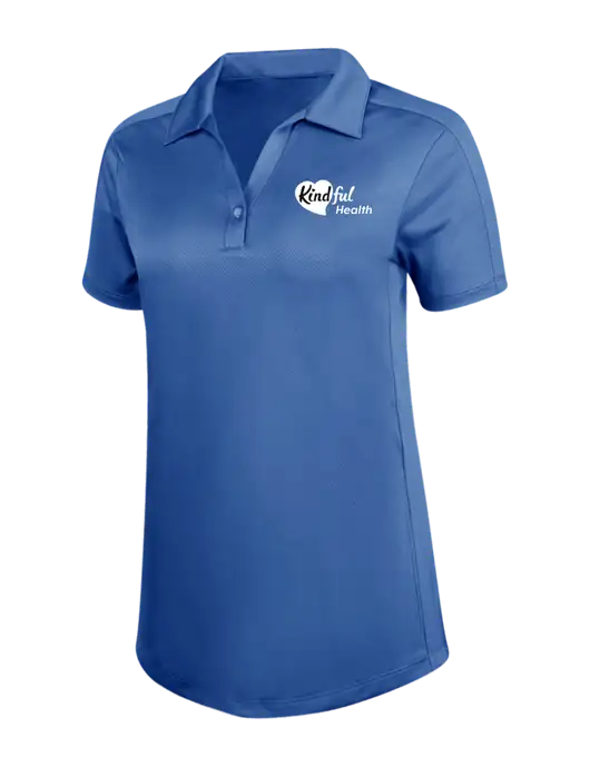 Womens Dark Royal Blue Diamond Jacquard Polo w/Kindful Health Logo