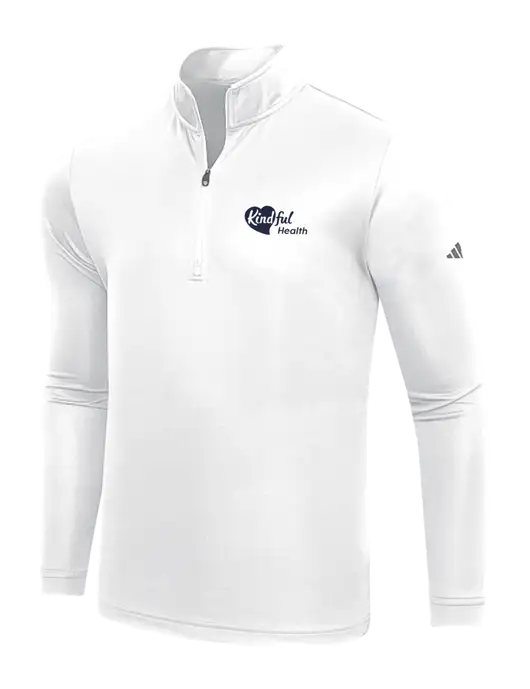 Adidas White  Lightweight Quarter Zip Pullover w/Kindful Health Logo