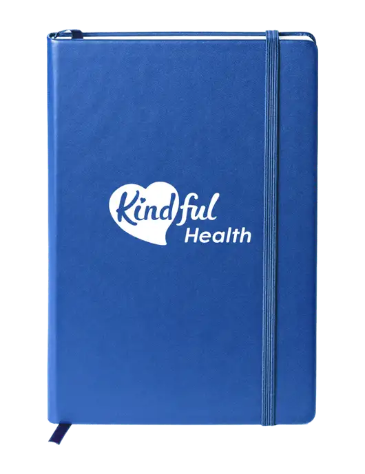 Neoskin Royal Hard Cover Journal 5.75 x 8.375
 w/Kindful Health Logo