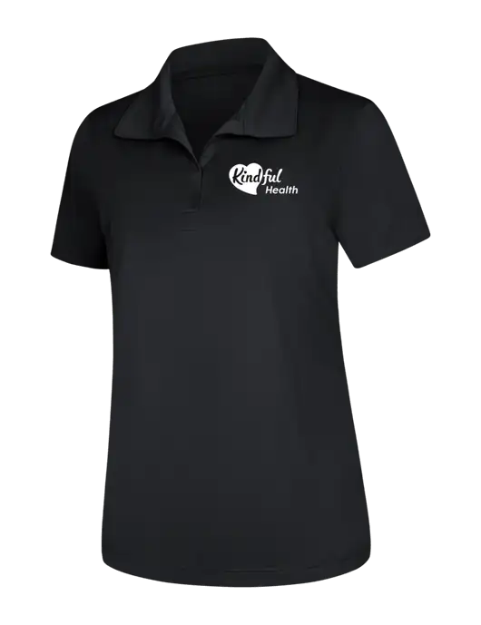 Womens Black Micropique Sport-Wick Polo w/Kindful Health Logo