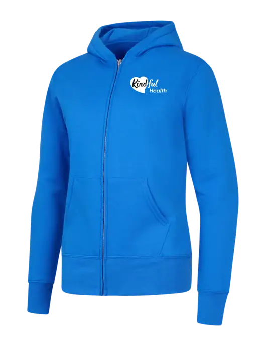 Royal Womens Core Fleece Full-Zip Hooded Sweatshirt w/Kindful Health Logo