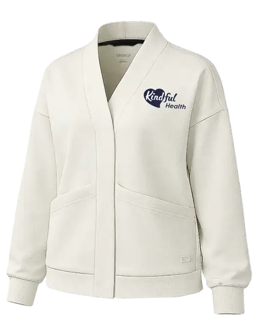 OGIO Womens Transcend Ivory Cardigan w/Kindful Health Logo