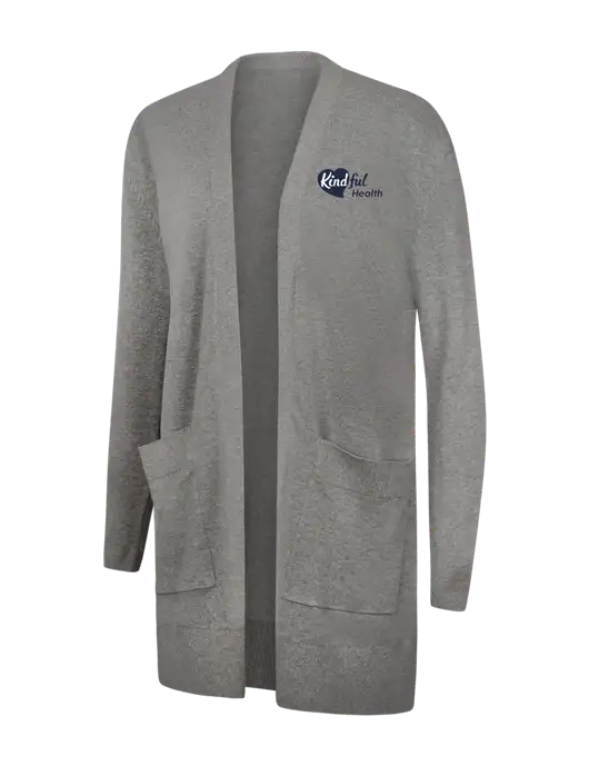 Mercer+Mettle Womens Light Grey Heather Open Front Cardigan Sweater w/Kindful Health Logo