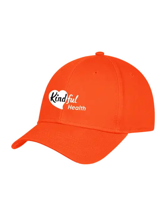 Orange Structured Cap Hook & Loop w/Kindful Health Logo