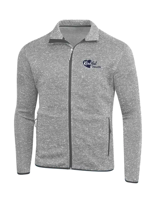 Grey Heather Sweater Fleece Jacket w/Kindful Health Logo