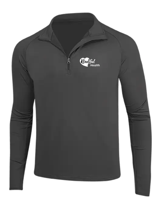 Charcoal Grey Sport Wick Stretch 1/4 Zip Pullover w/Kindful Health Logo