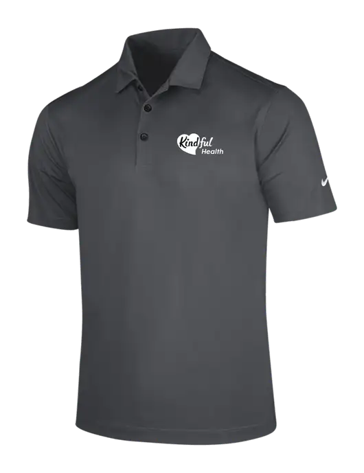 NIKE Dark Grey Dri-Fit Vertical Mesh Polo w/Kindful Health Logo