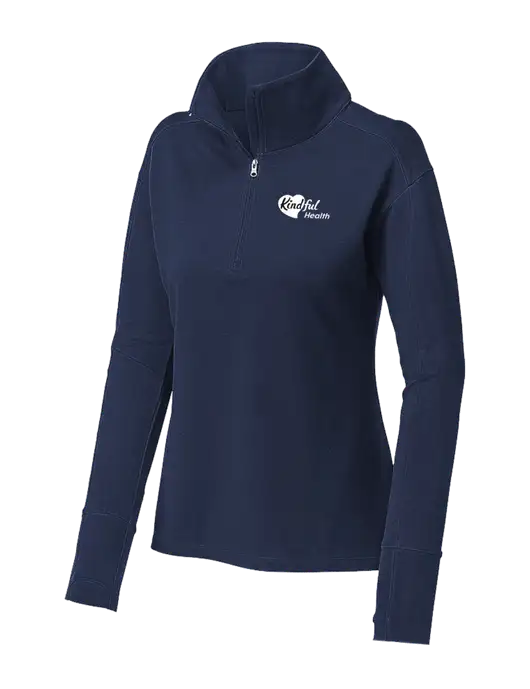 Womens Sport-Wick Flex Fleece Dark Navy 1/4-Zip w/Kindful Health Logo
